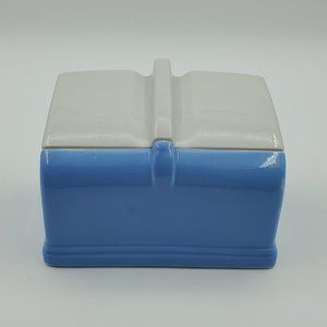 Coldspot Vitrified China by The Hall China Co. Blue Refrigerator Dish Canister